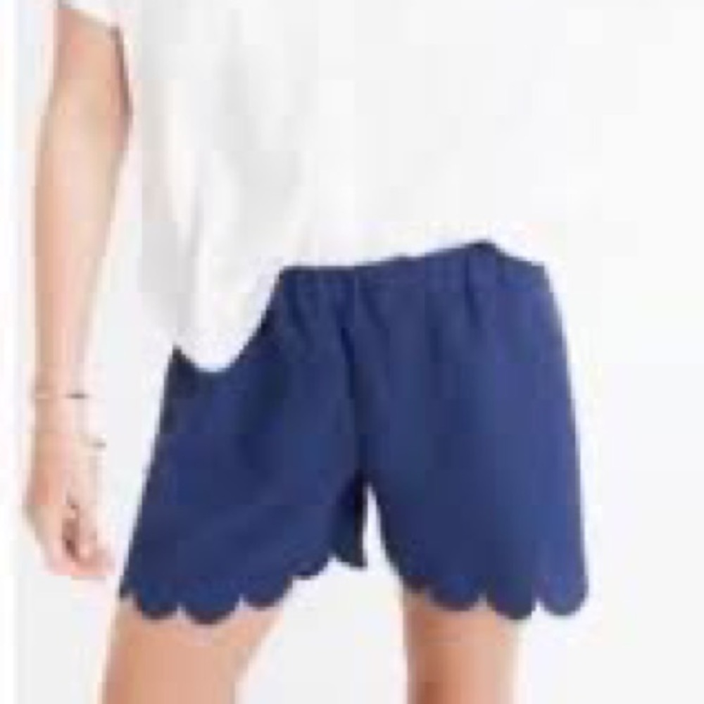 Madewell Blue Scalloped Shorts Medium